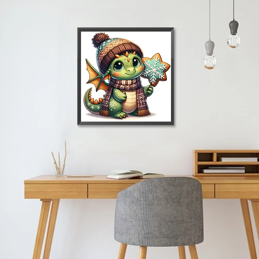Diamond Painting - Full Round Drill - Xmas Dragon(Canvas|30*30cm)