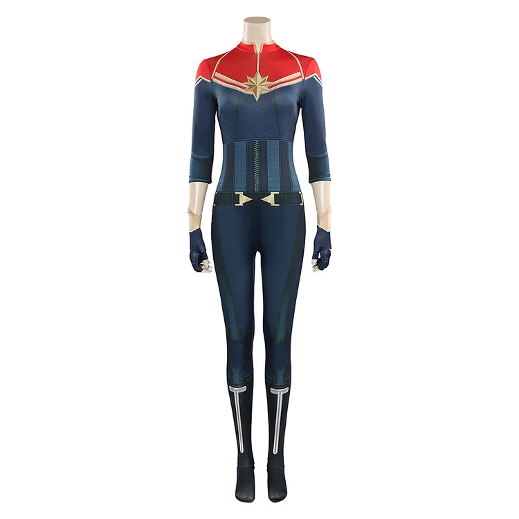 Captain Fantastic 2 Brie Larson Blue Jumpsuit Outfits Cosplay Costume Halloween Carnival Suit