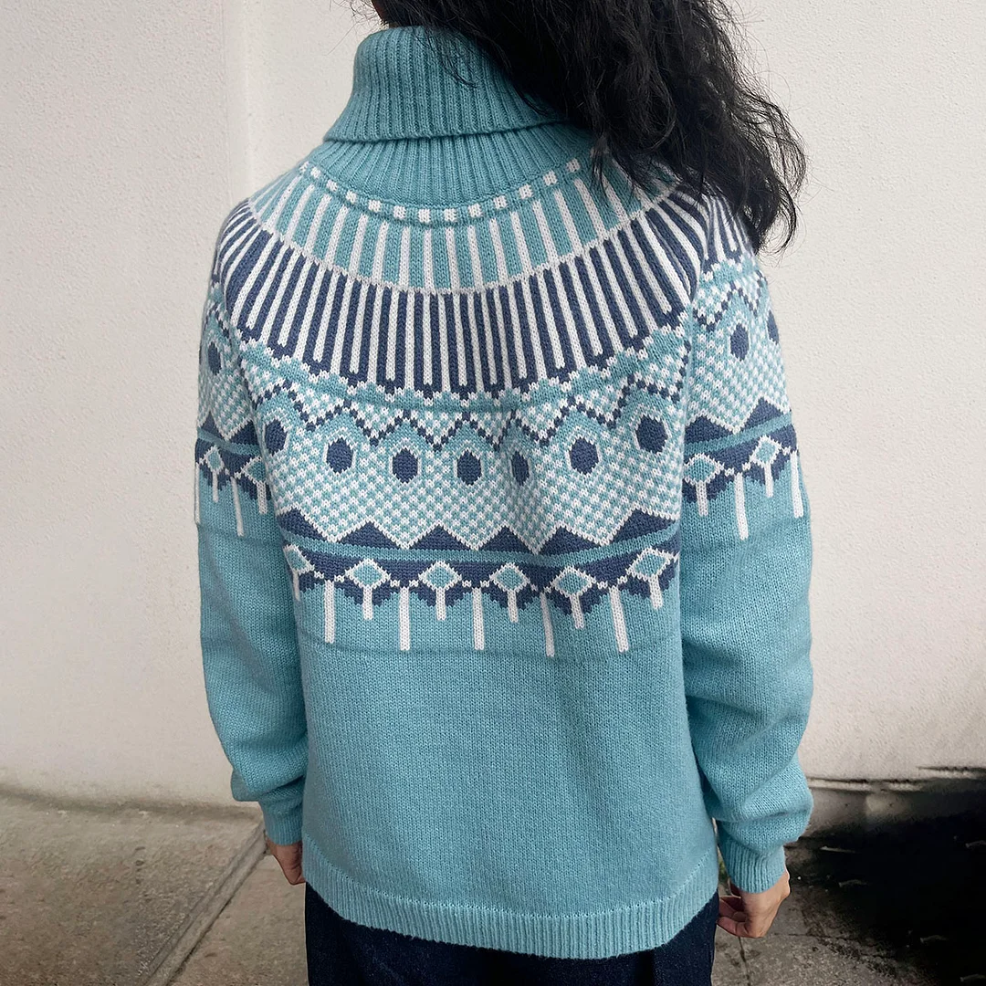 Vintage Fairman Island Feather Turtleneck Sweater