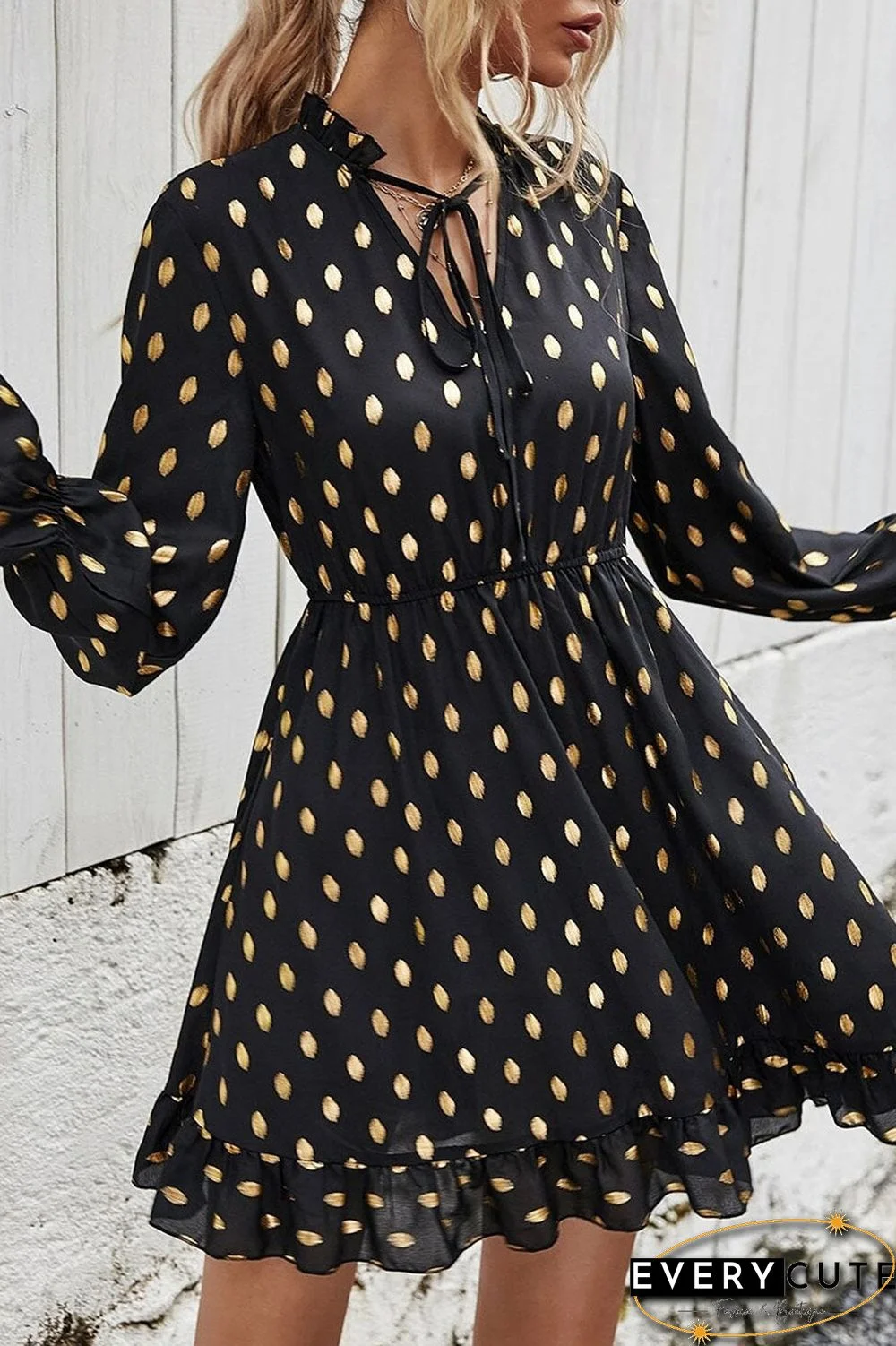 Fashion Street Print V Neck A Line Dresses