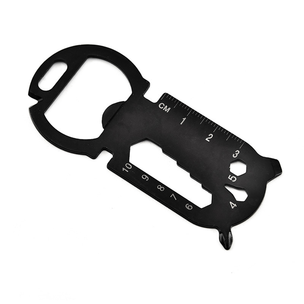 

Multifunction EDC Card Bottle Opener Key Chain Wrench Camping Tool, Black, 501 Original