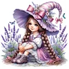 Lavender Fairy Girl-14CT Stamped Cross Stitch 50*50cm/19.69*19.69in