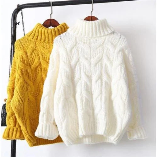 Sweater Women Pullovers Knitwear 2019 Winter Thick Casual Female Knitted Tops Pull Jumpers Oversized Woman Twist Warm Sweater