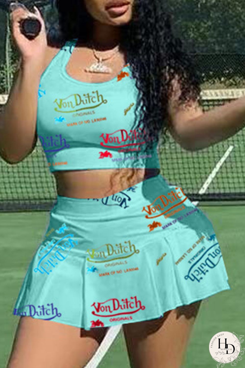 White Casual Letter Print Patchwork U Neck Sleeveless Two Pieces