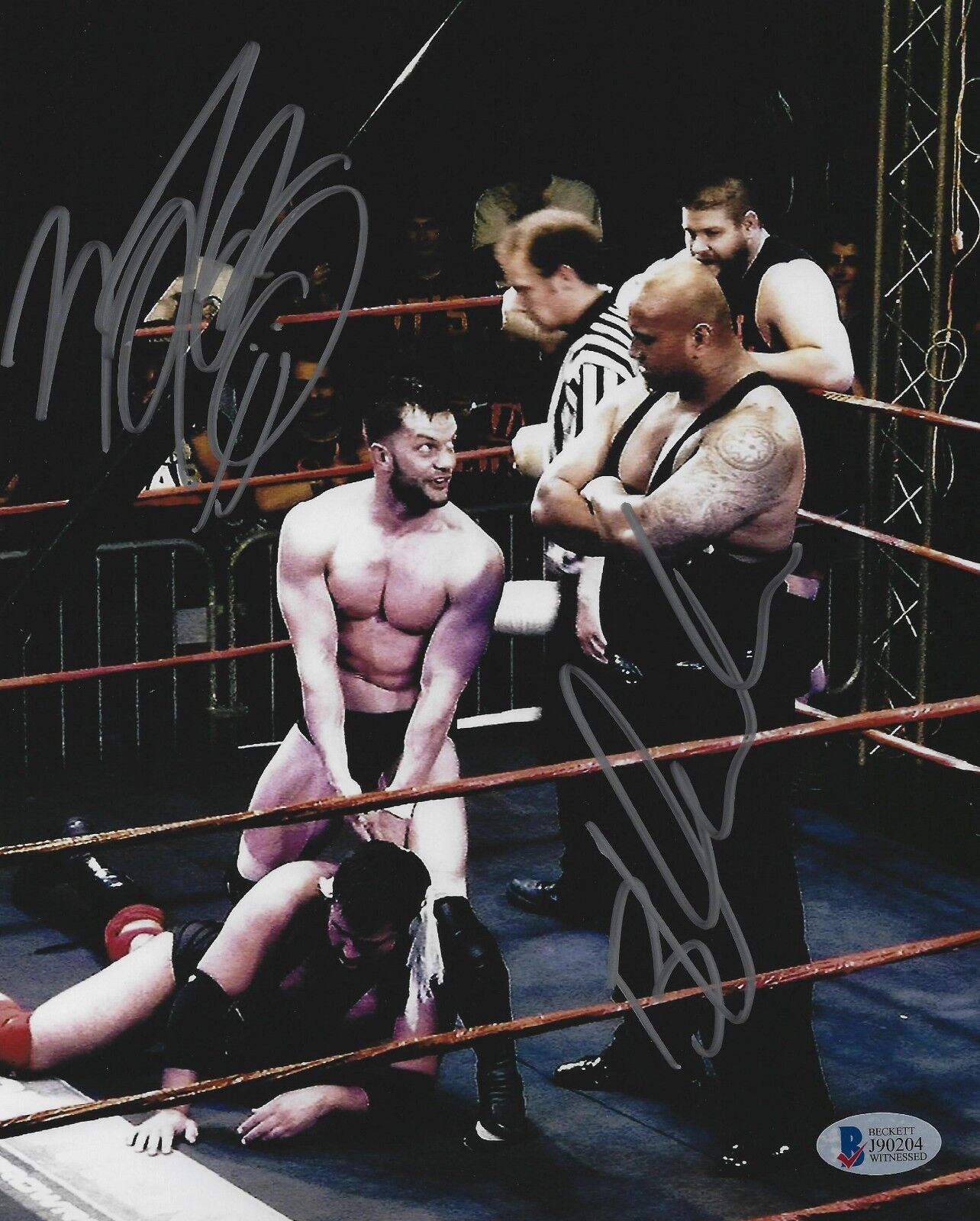 Finn Balor Prince Devitt Bad Luck Fale Signed 8x10 Photo Poster painting BAS COA Bullet Club WWE