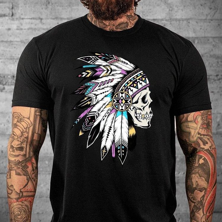 Casual Chief Skull Print T-Shirt