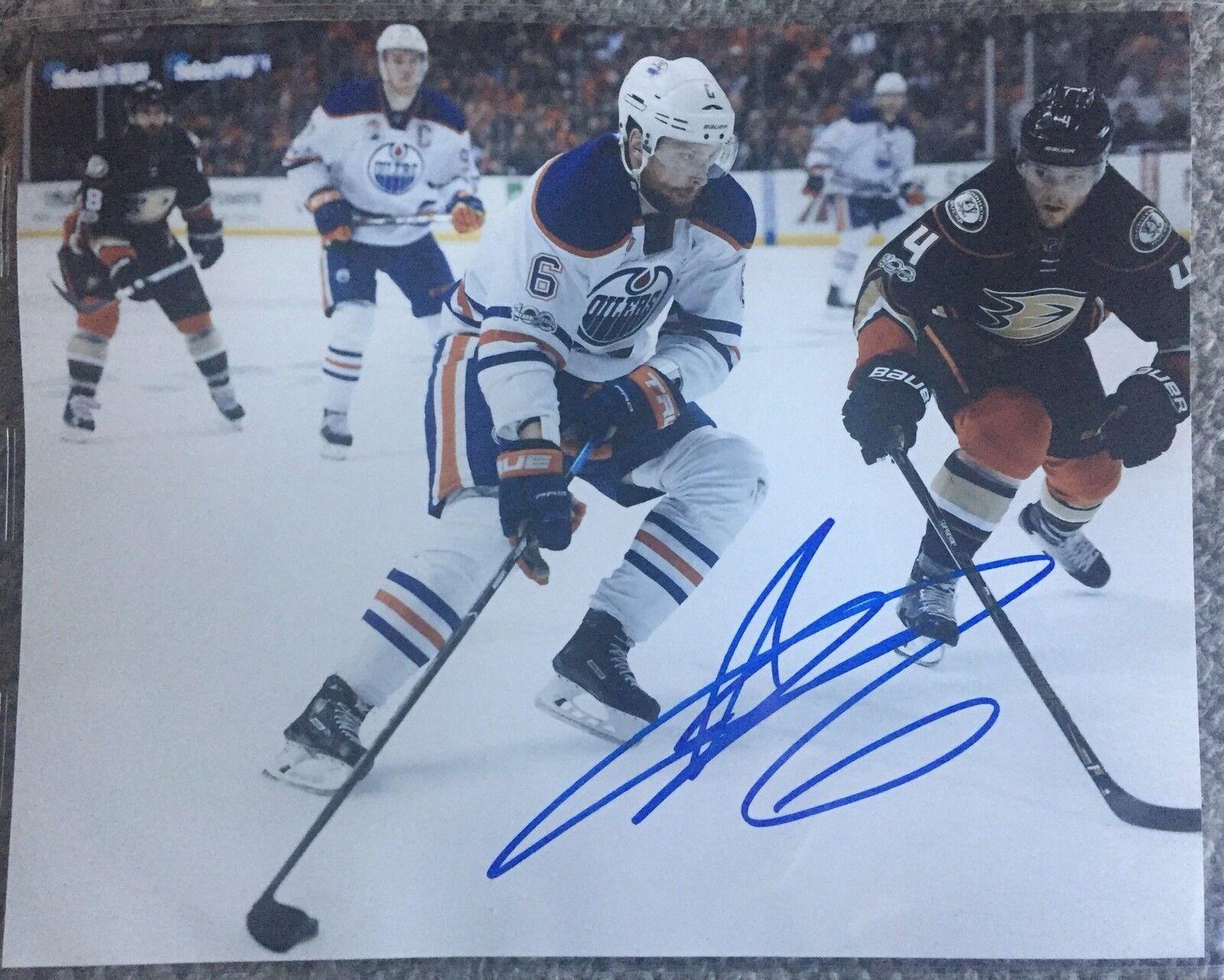 Adam Larsson Signed Edmonton Oilers 8x10 Photo Poster painting