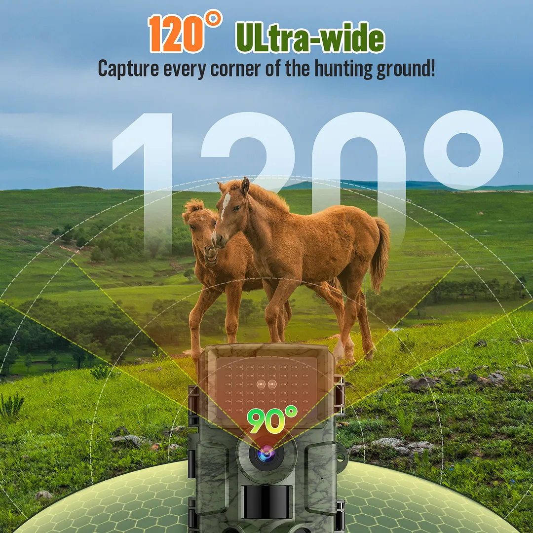 BEBANG 4K WIFI Trail Camera, 60MP 1296P Hunting Camera, 64GB TF Card, 120&deg;Wide-Angle for Deer Scouting or Home Security