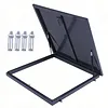 [US Local Warehouse] Roof Hatch Skylight Roof Caps Aluminum Frame Galvanized Sheet 80x80cm with Switch Type Handle Loft Ventilation Roof Access Hatch Cover Plate Rooftop Hatch Cover Plate for Wellhead Lid/Cellar Cover