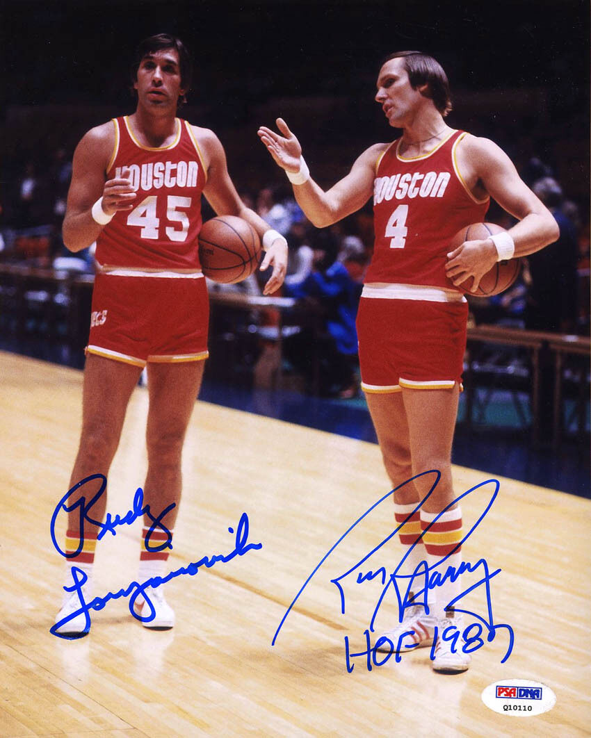 Rudy Tomjanovich & Rick Barry DUAL SIGNED 8x10 Photo Poster painting RARE PSA/DNA AUTOGRAPHED