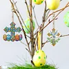 6Pcs Diamond Painting Double Sided Easter Cross Diamond Painting Art Keyring