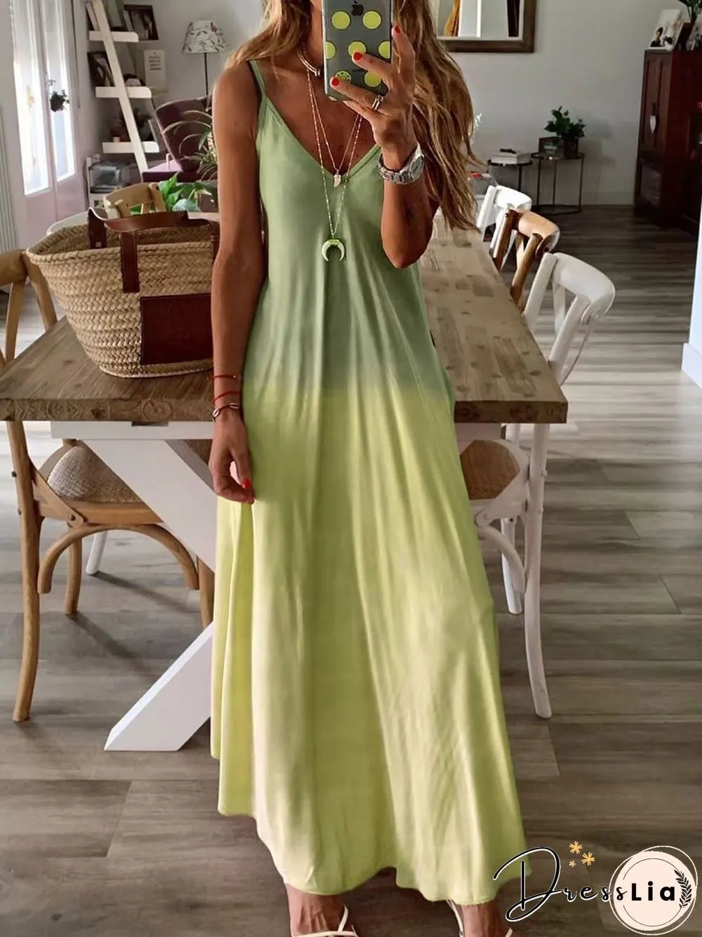 Women Casual V Neck Cotton Sleeveless Summer Dresses