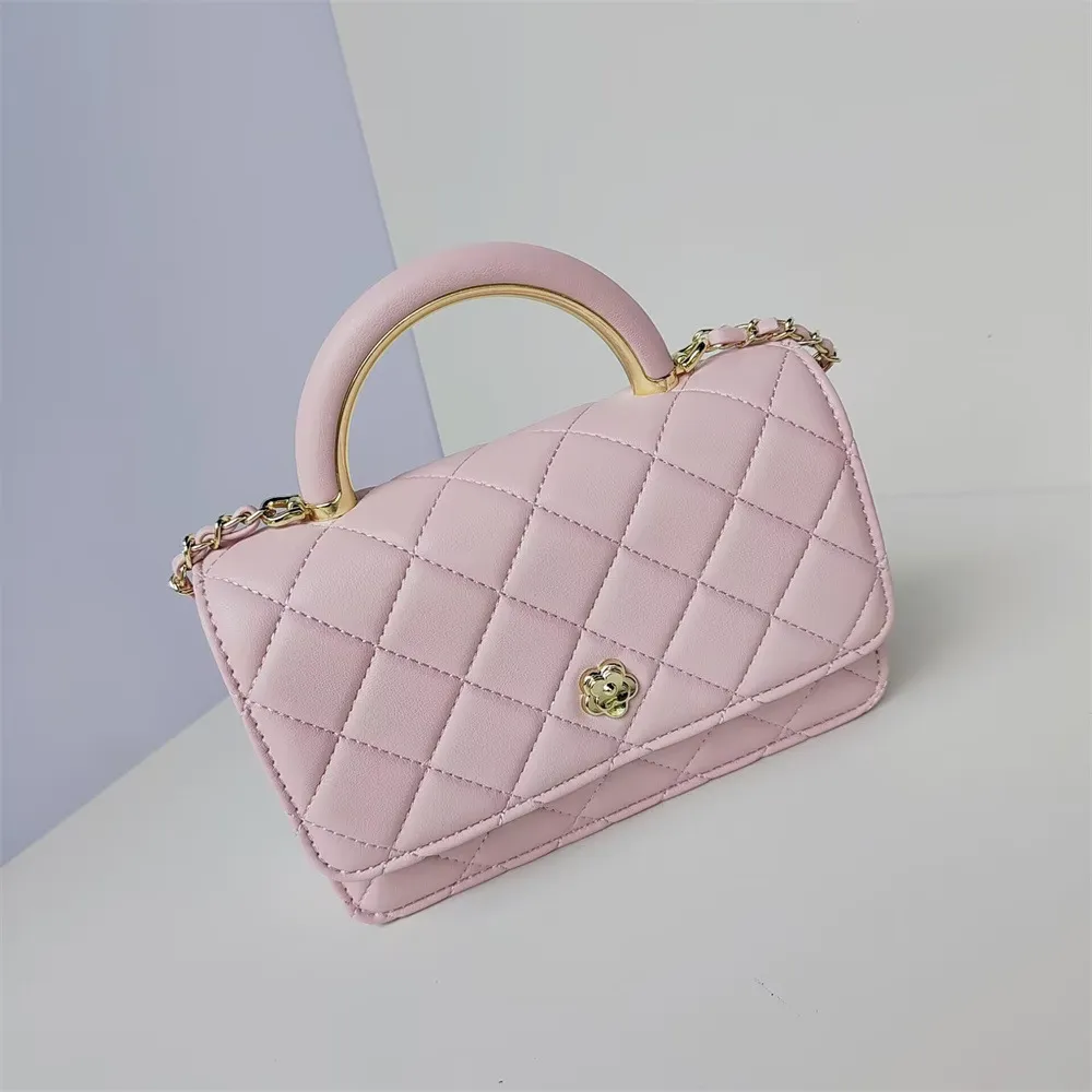 Small fragrant style rhombus small square bag chain bag high-end one-shoulder cross-body handbag-vocosishoes
