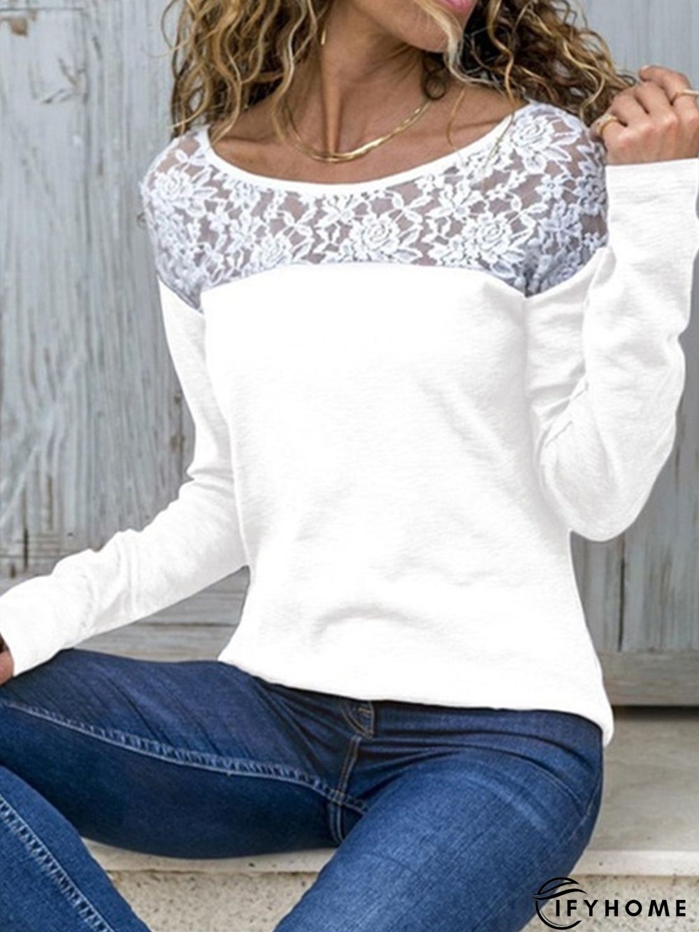 Long Sleeve Crew Neck Plain Casual T-shirt | IFYHOME