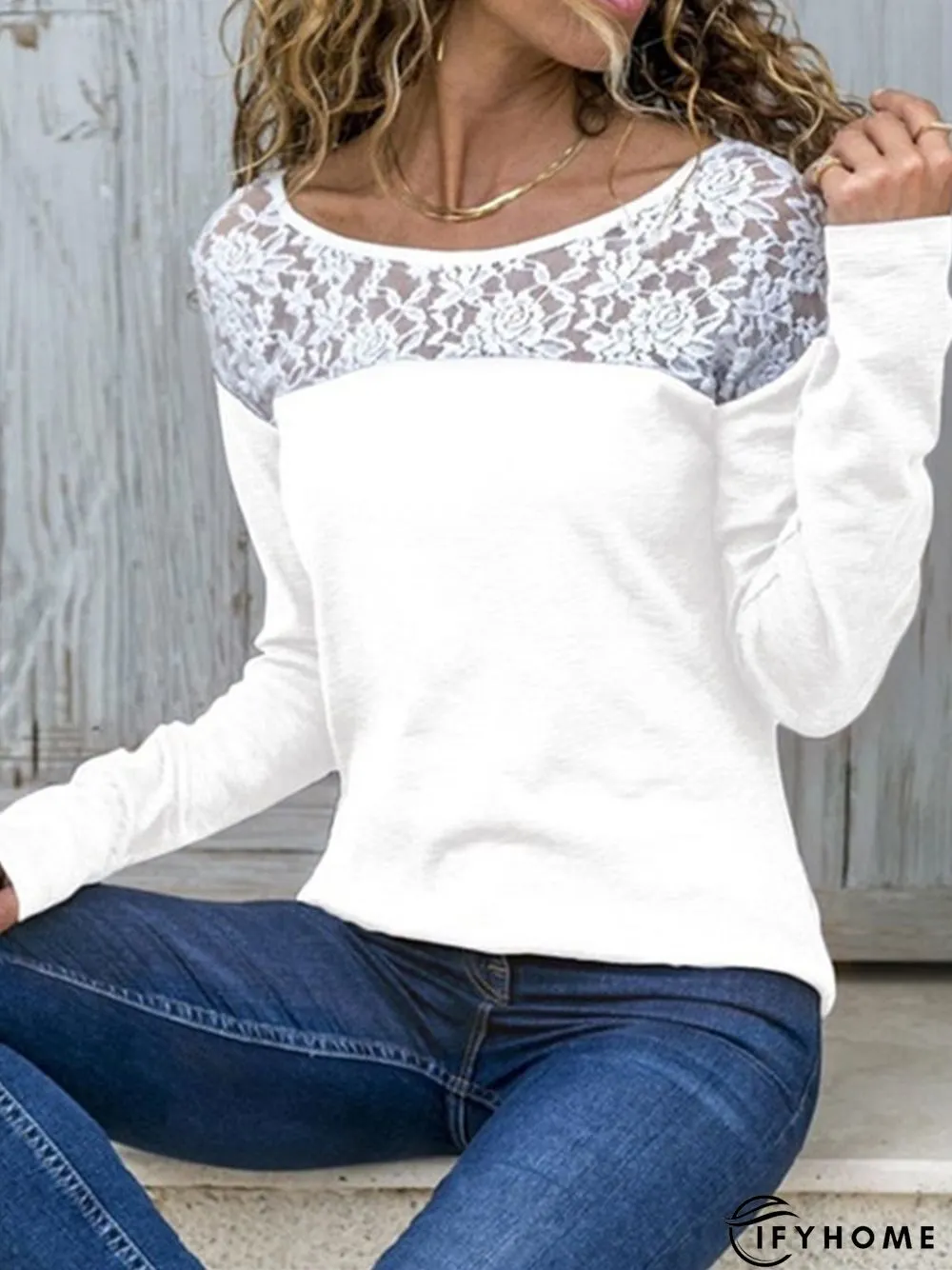 Long Sleeve Crew Neck Plain Casual T-shirt | IFYHOME