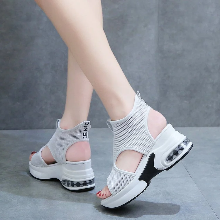 Height Increasing Insole Sports Sandals for Women 2021 Summer New Fashion Roman Style Wedge Platform Internet Hot Sandals