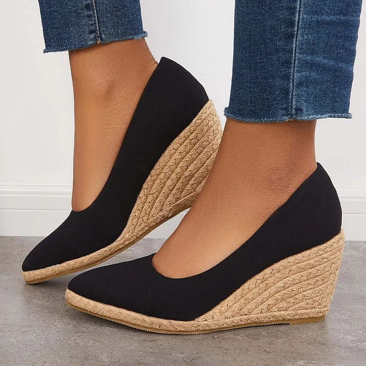 Platform Espadrilles Wedge Sandals Closed Toe Slip on Pumps