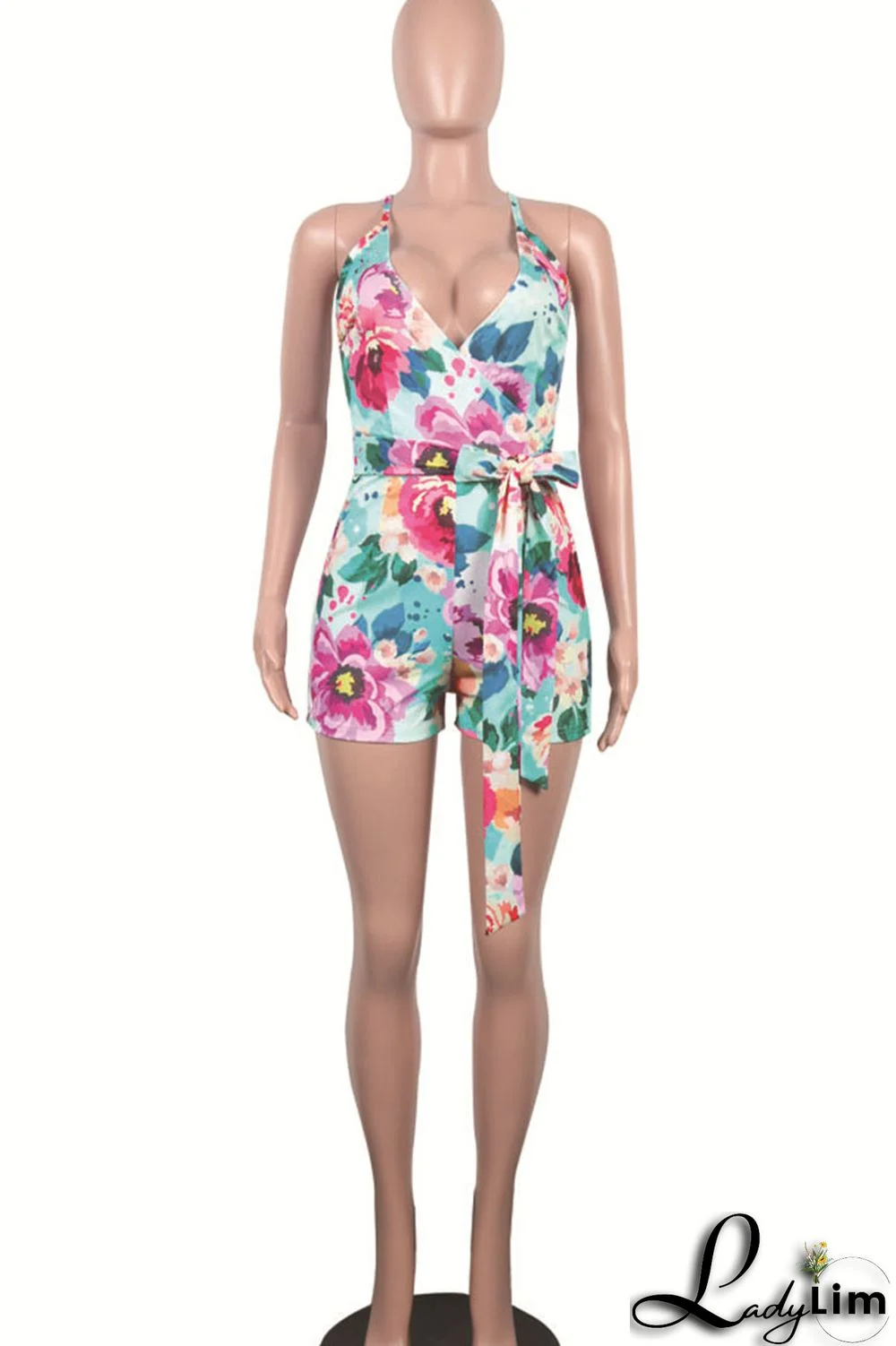 Black White Casual Print Patchwork Backless Regular Jumpsuits