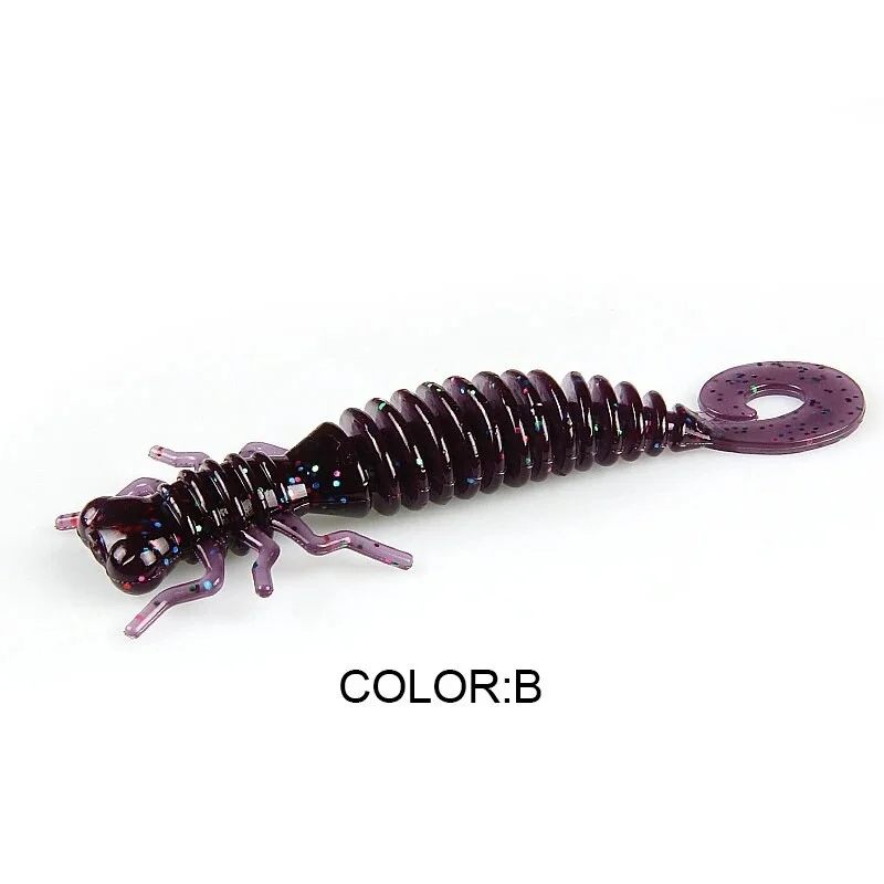 Xaperni Larva Soft Lures 48mm 60mm 91mm Artificial Lures Fishing Worm Silicone Bass Pike Minnow Swimbait Jigging Plastic Baits