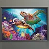 (US Only)Stamped Canvas Kit DIY Cross Stitch Print Sea Turtle 11CT Needlework 76x56cm
