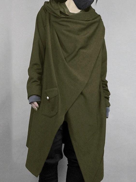 Men Japanese Style Irregular Mid-length Plain Casual Coat Cardigan