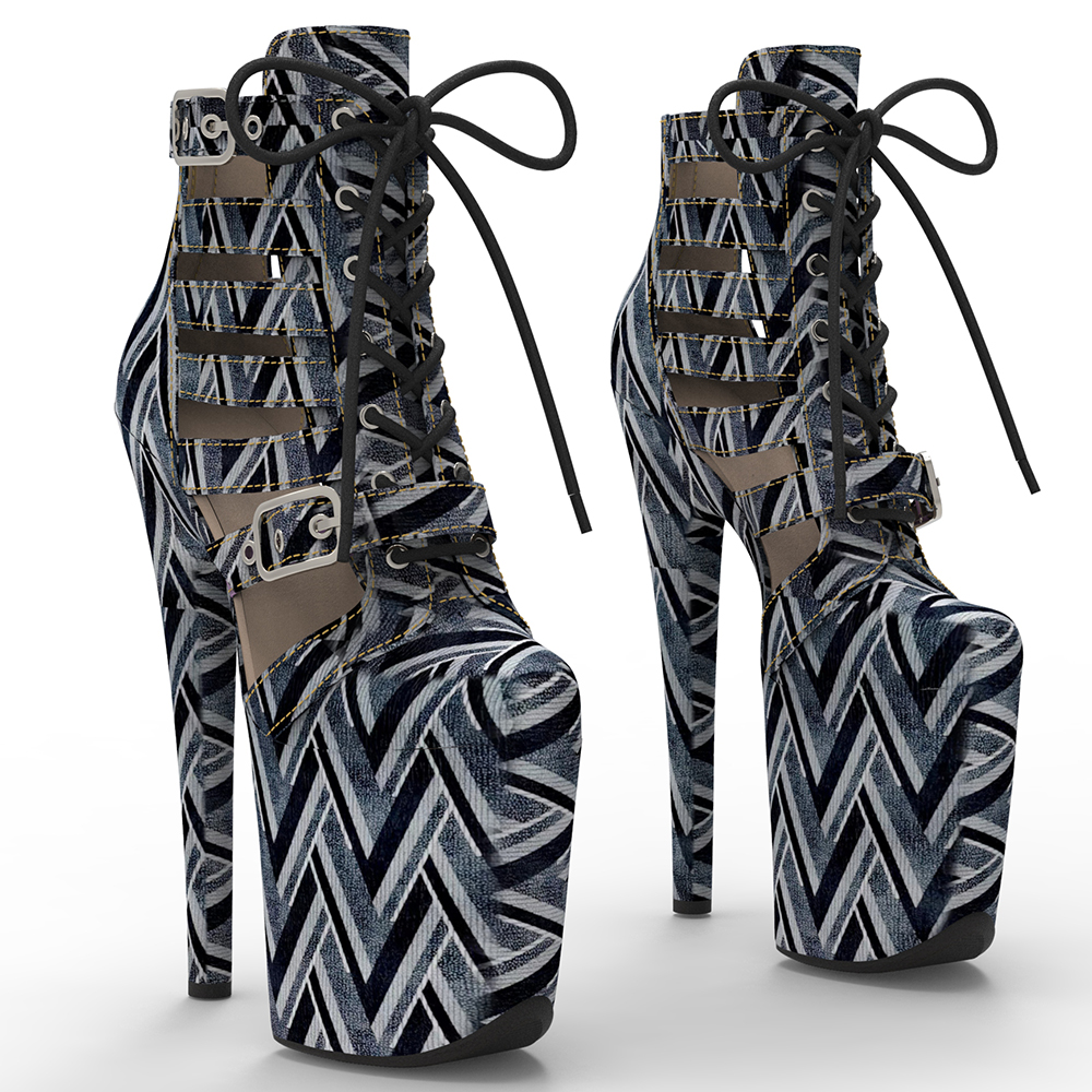 TAAFO 20CM/8inches PU Platform Pole Dance Boot