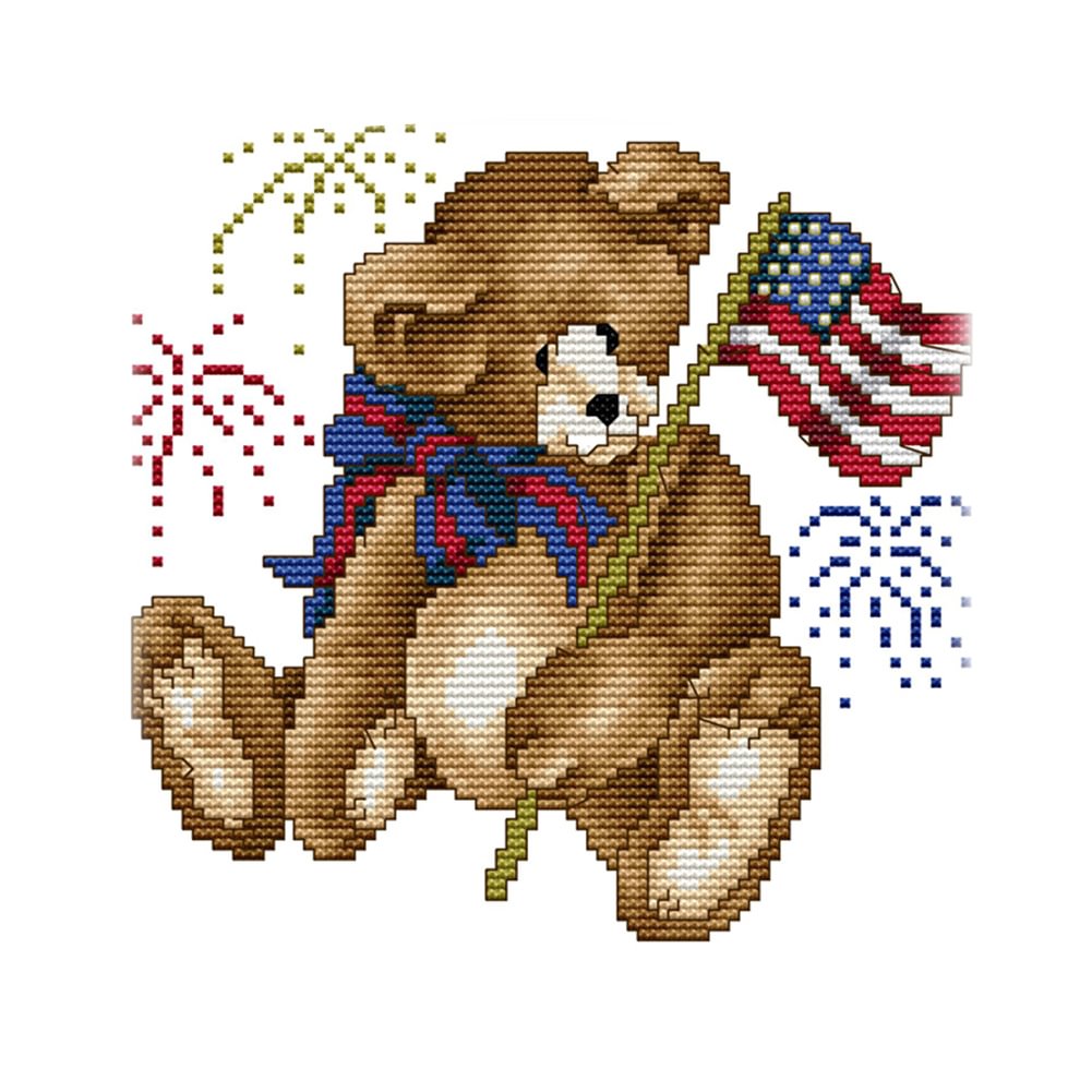 14CT Stamped Cross Stitch - Bear(21*21cm)