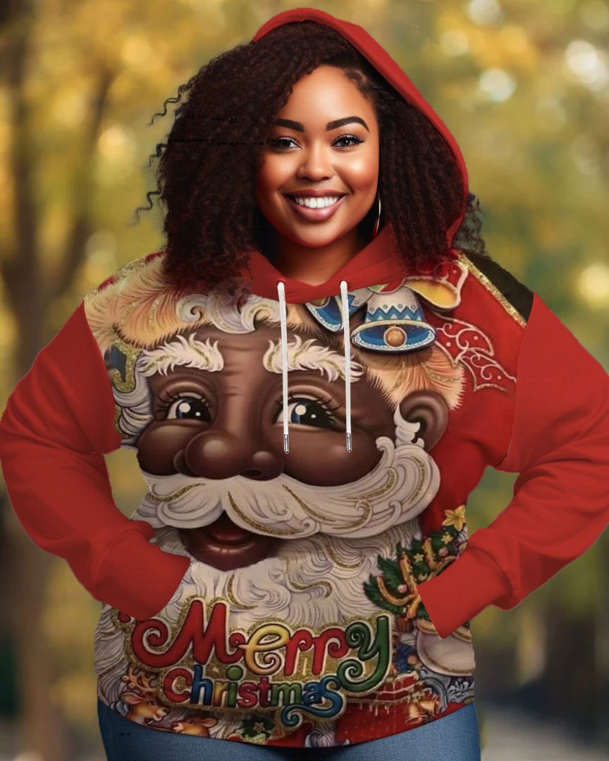 Black Santa Claus Long-sleeved Hoodie