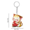 Bead Embroidery - Cat Beaded Counted Cross Stitch Keyring