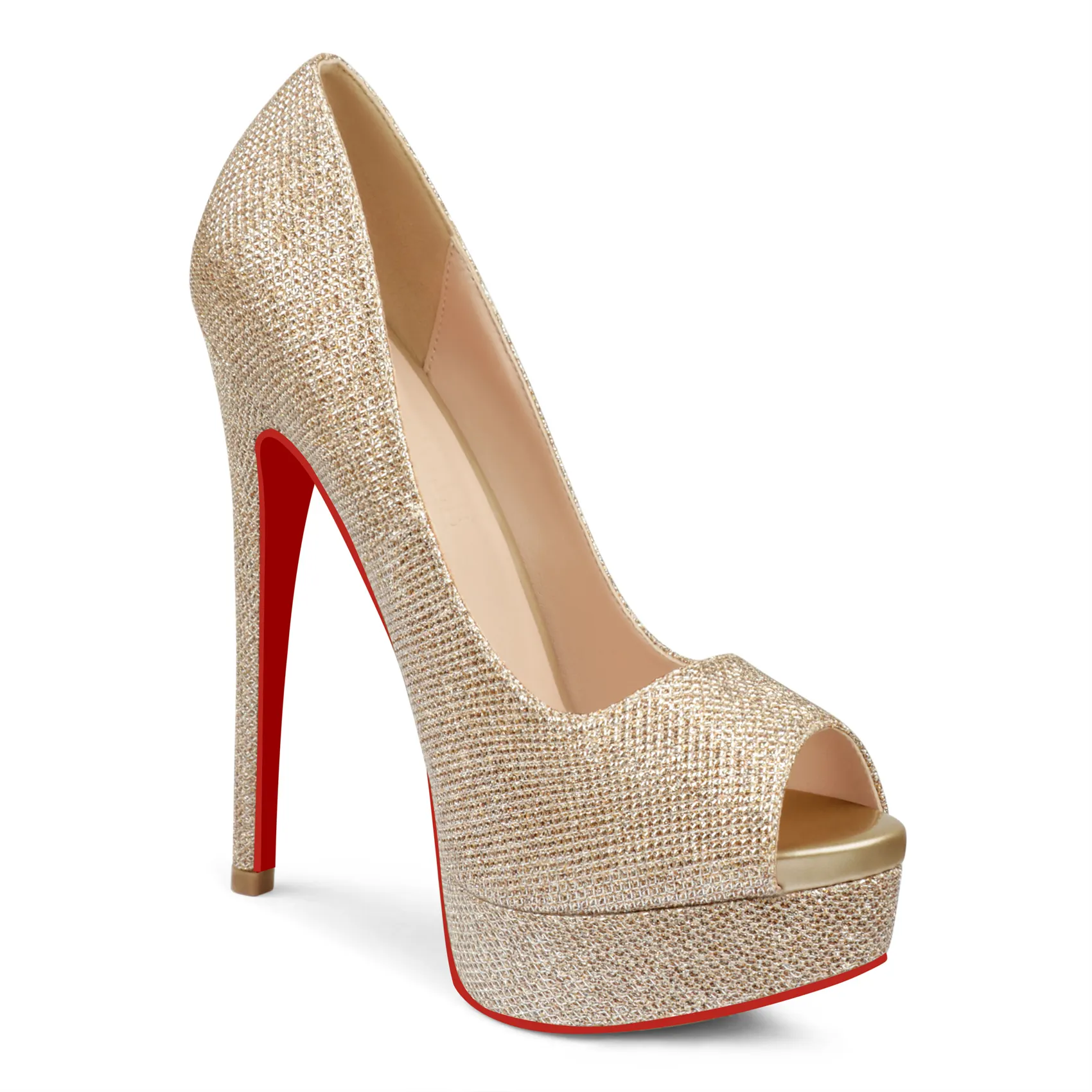 150mm Sky High Platform Red Bottom Peep Toe Pumps-vocosishoes