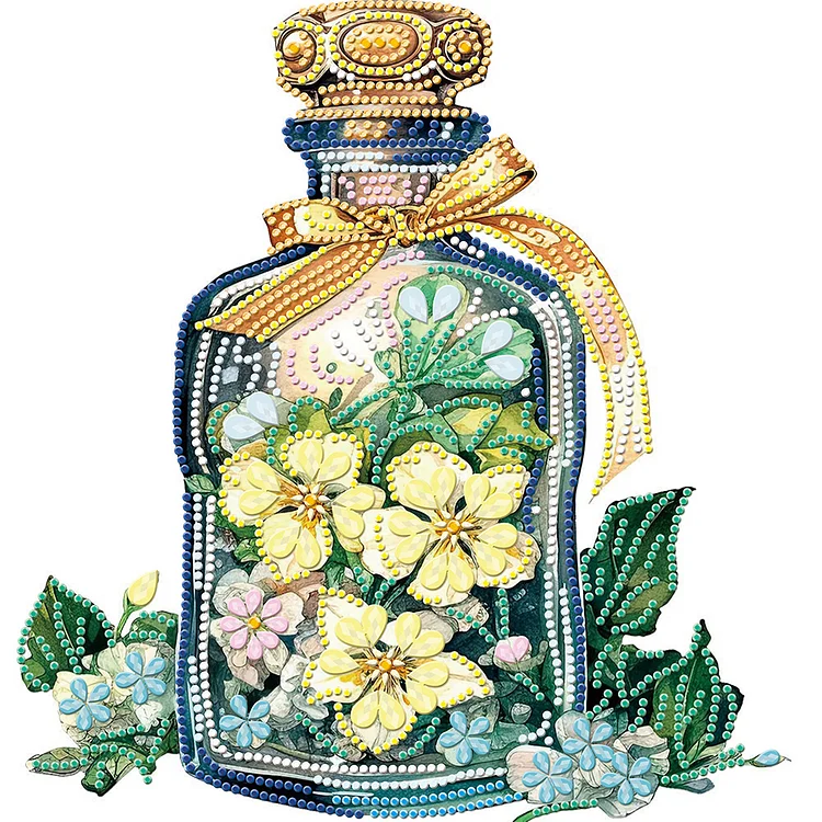 Flowers And Glass Vases 30*30CM(Canvas) Special Shape Drill Diamond Painting gbfke