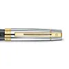 Matt Black Engraved E9347 Barrel and Glossy Chrome Cap with Gold PVD Edges