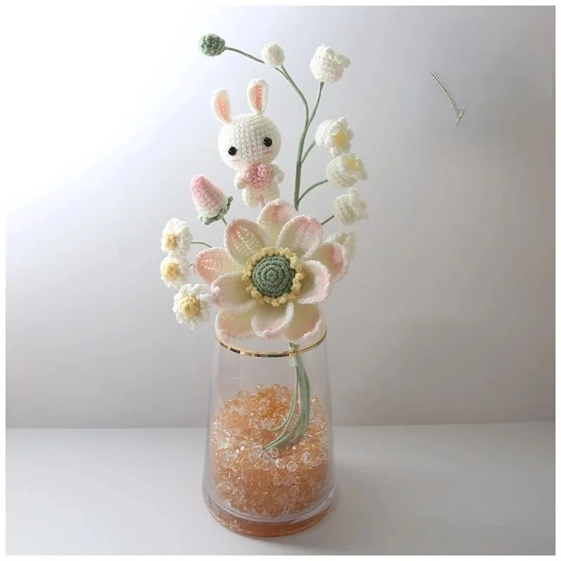 DIY Crochet Bunny Flowers Bouquet
