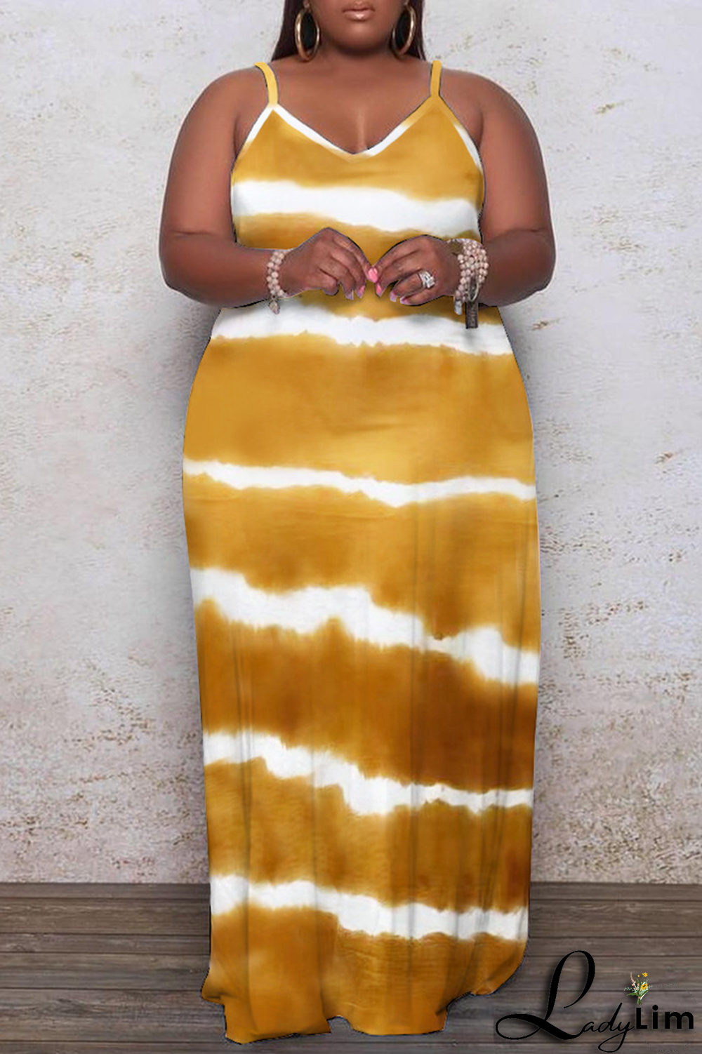 Light Green Casual Print Split Joint Spaghetti Strap Straight Plus Size Dresses