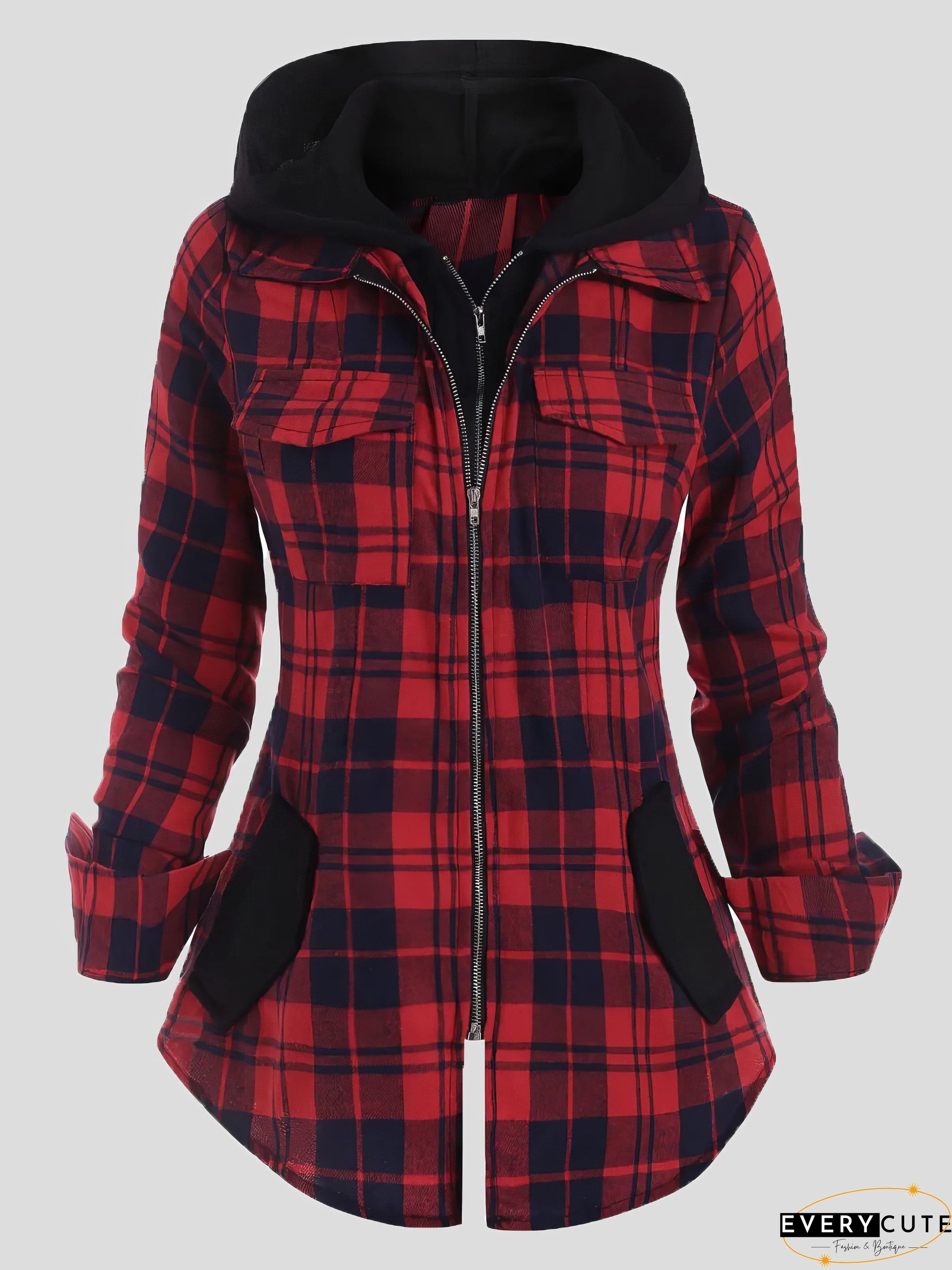 Comfortable Plaid Corduroy Jacket