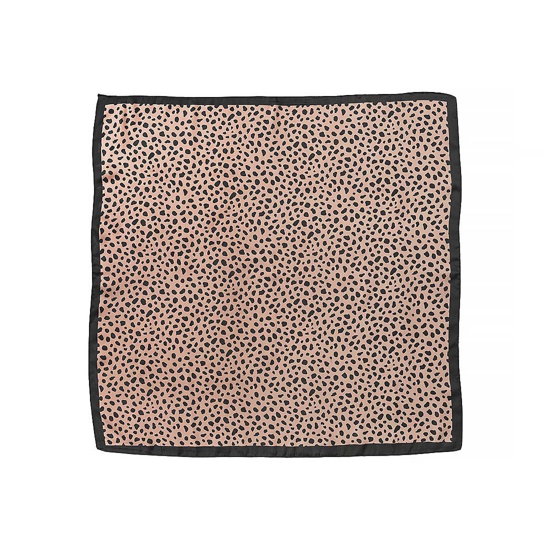 Leopard Print Satin Square Bandana-AW5008