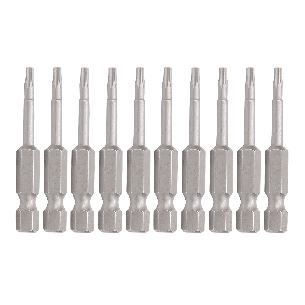 

10pcs 50mm 1/4 inch Hex Shank Torx Screwdriver Bits Magnetic Batch Heads, 501 Original