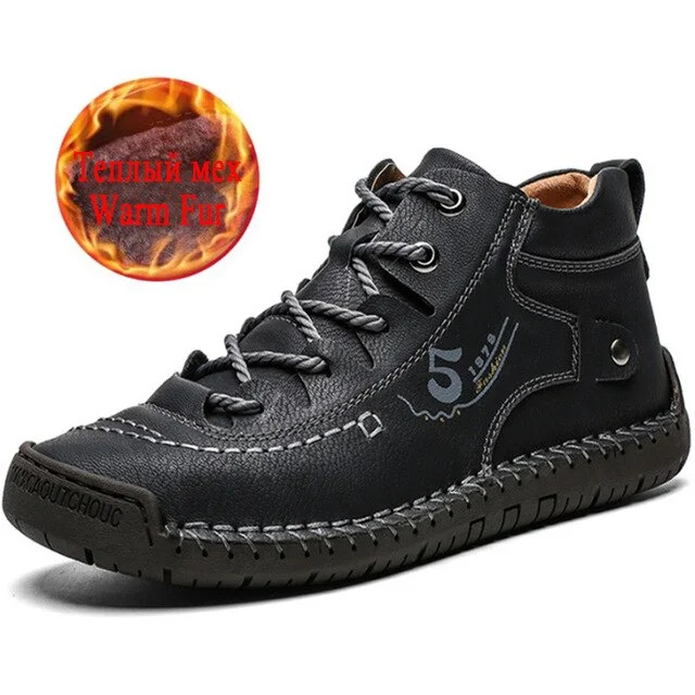 Brand Men's Casual Shoes Men's Sneakers Leather Winter Men's Boots Luxury Handmade Breathable Moccasins Designer Loafers Shoes