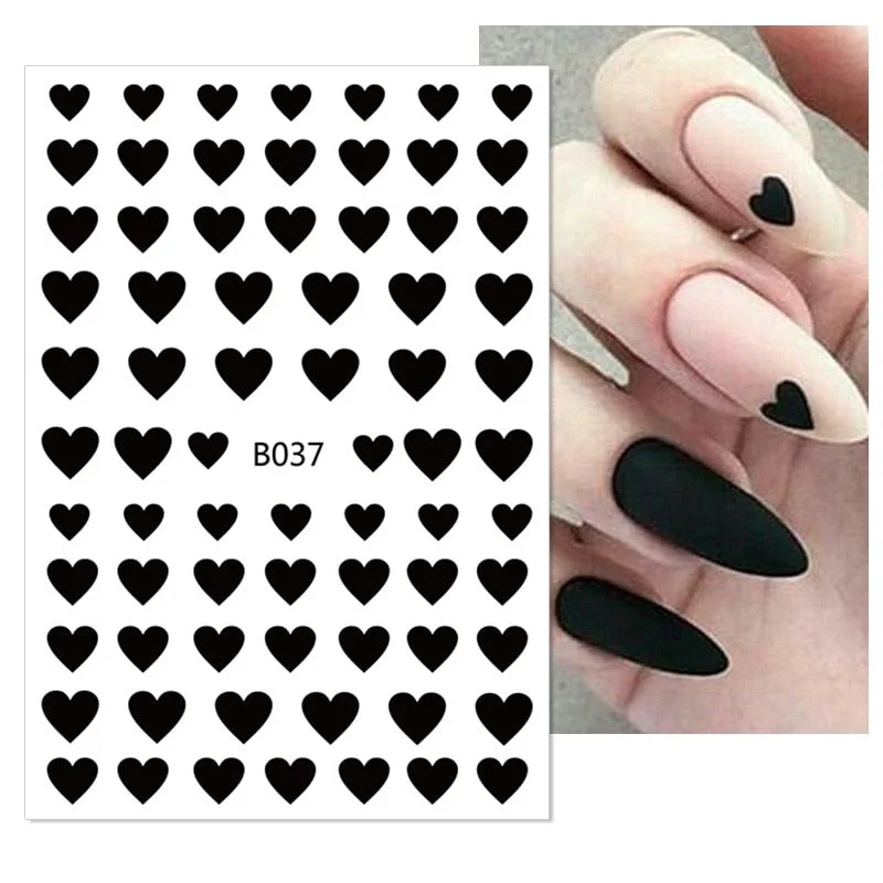 1PC 3D Nail Stickers Red Heart Love Self-Adhesive Slider Nail Art Decorations Valentine's Day Decals Manicure Accessories Tool-Nail Inspo