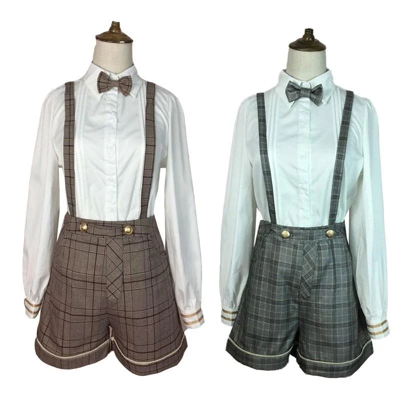 Ouji Kodona BoyJapanese Lolita Blouse Shirt Jumper Shorts FY031