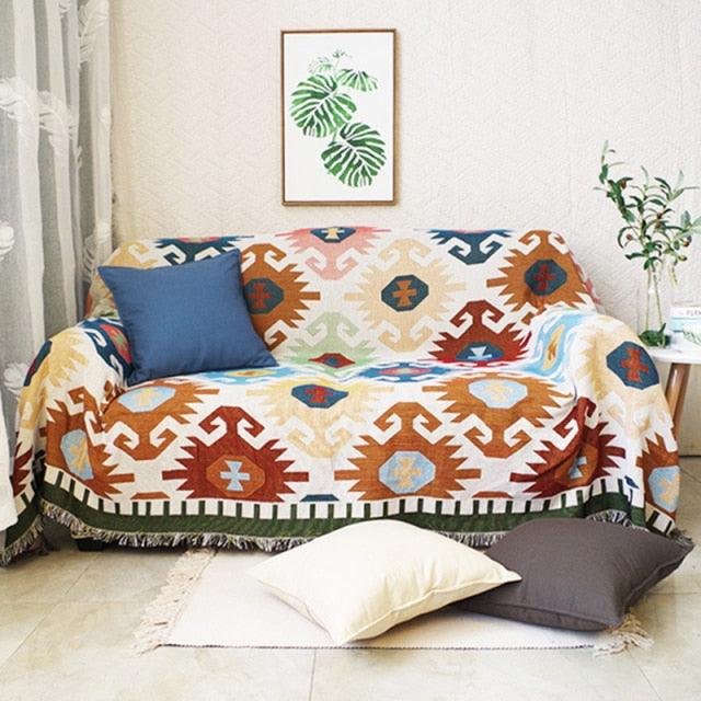 Bohemian Tassel Braided Sofa Blanket