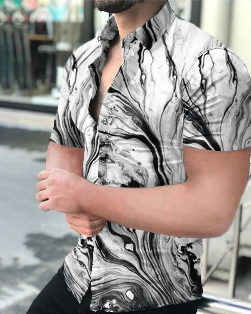 Men's Casual Printed Short-Sleeved Shirt43