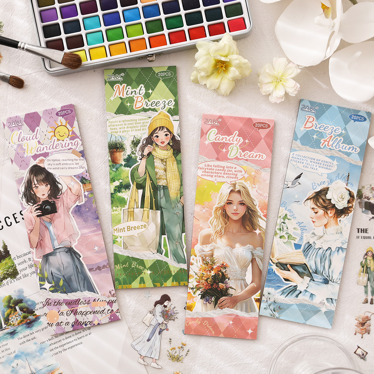 PET 스티커북 - 사물의 가벼움 시리즈 빈티지 캐릭터 풍경