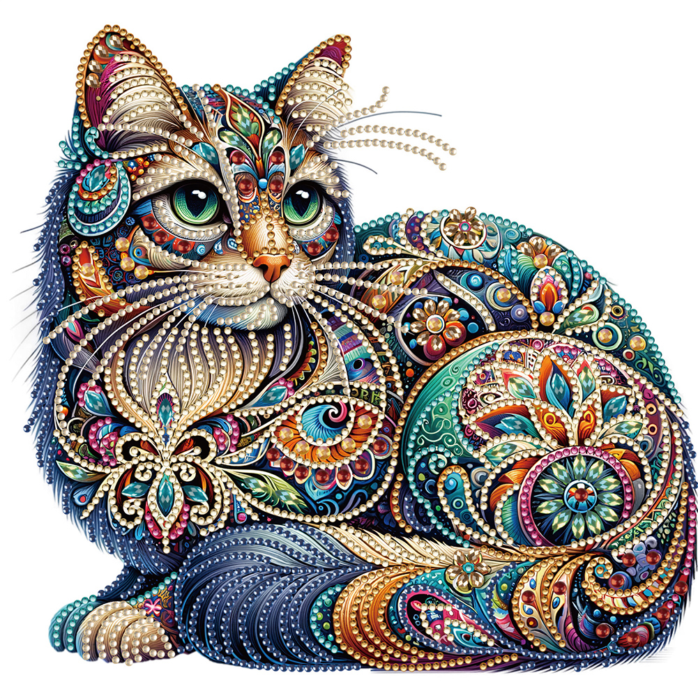 Gorgeous Cat 30*30cm(canvas) special shaped drill diamond painting