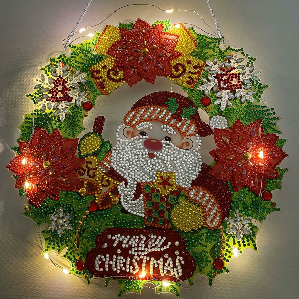 Xmas Diamond Painting Wreath Special Shape Drill Rhinestone Garland
