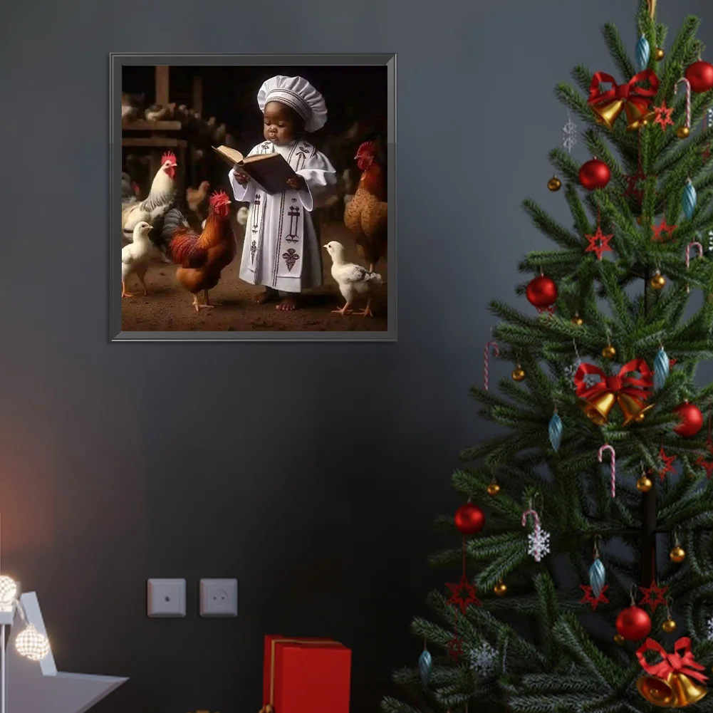 Diamond Painting - Full Round Drill - Black Child(Canvas|40*40cm)