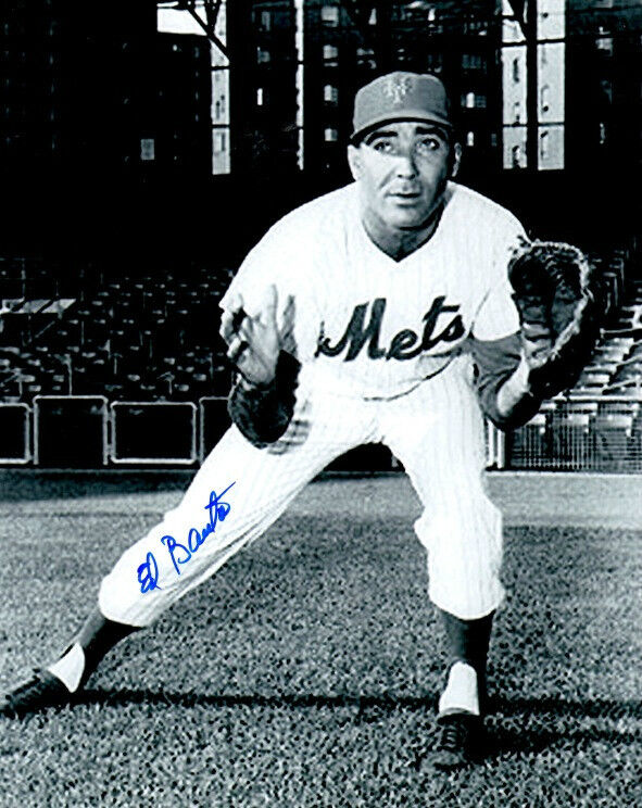 Autographed 8x10 ED BAUTA New York Mets Photo Poster painting - COA