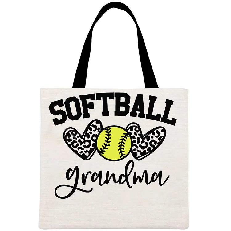 Softball Grandma Printed Linen Bag-Annaletters