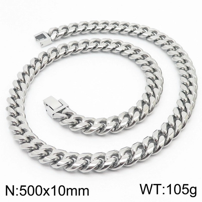 Minimalist Solid Color Titanium Steel Chain Men’s Necklace