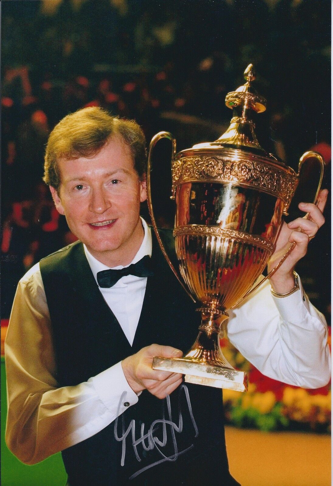 Steve DAVIS AUTOGRAPH 12x8 Signed Photo Poster painting AFTAL COA SNOOKER Crucible SHEFFIELD